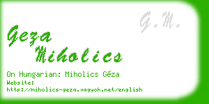 geza miholics business card